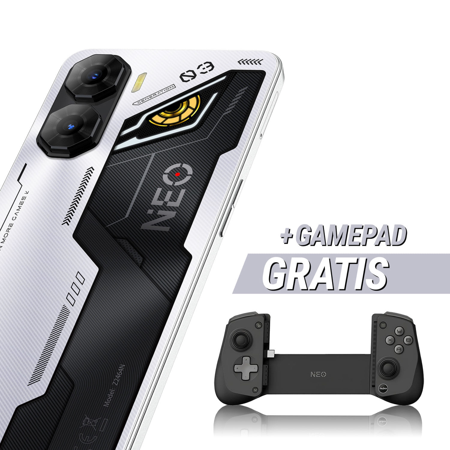Celular Nubia Neo 3 5G 8GB + 256GB Plateado + Gamepad
