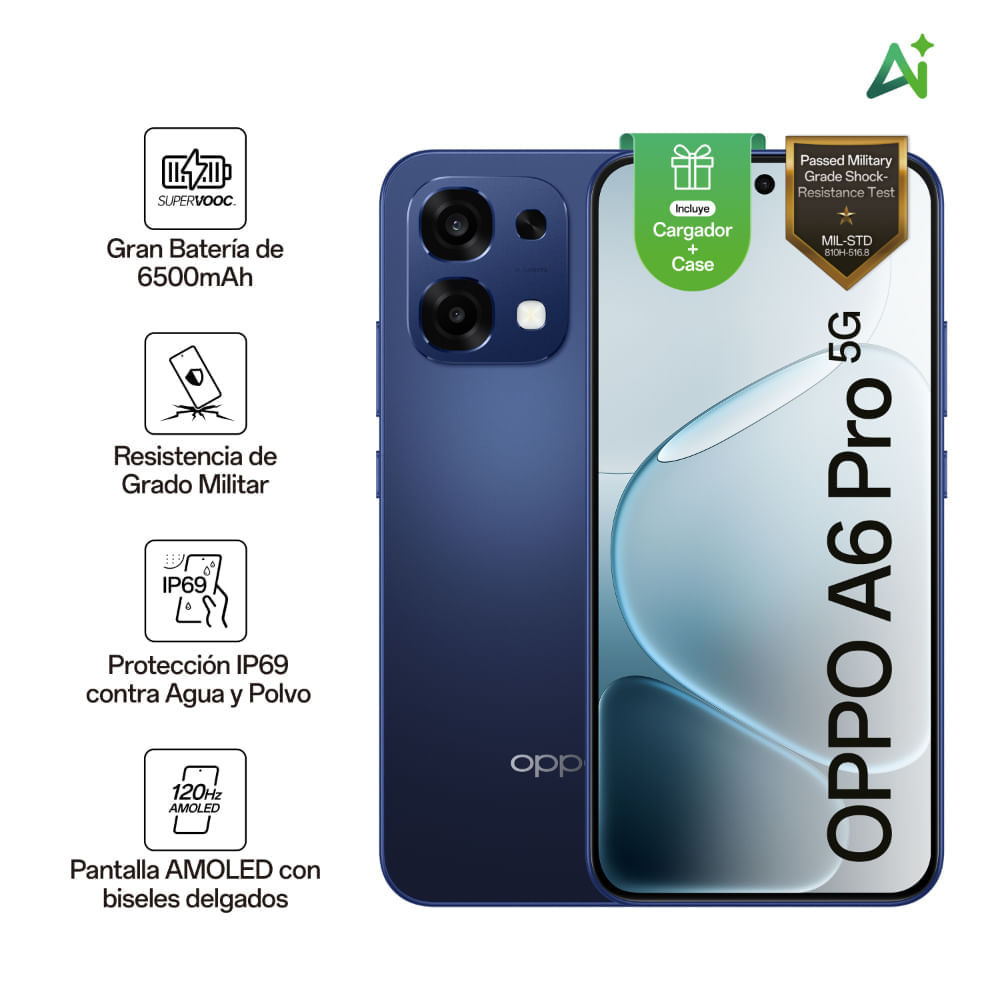 Celular Oppo A6 Pro 5G 8+256GB Azul
