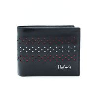 BILLETERA HOLMS CUERO B135 CABALLERO NEGRO TROQUELADO CUADROS