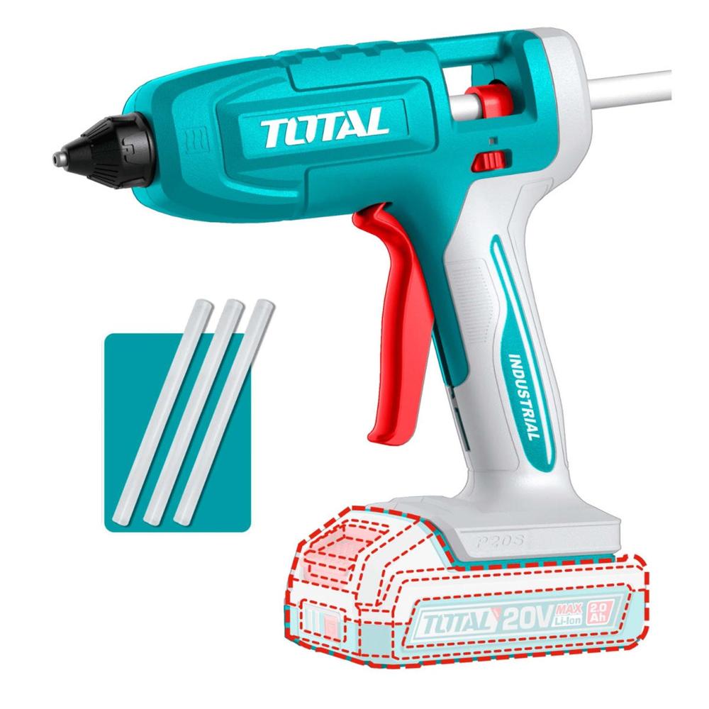 Pistola de silicona 20v no incluye bateria ni cargador Total TGGLI2003