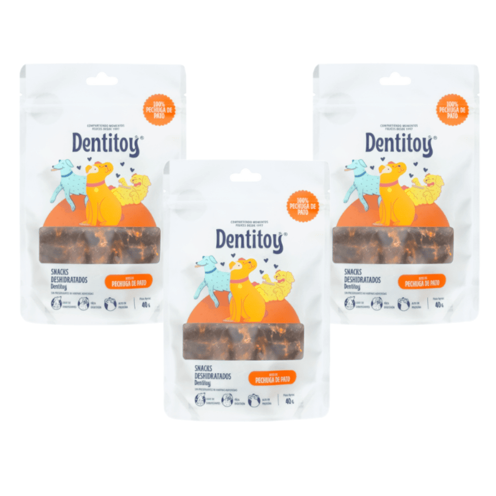 Bites De Pechuga De Pato Dentitoy Bolsa 40g Pack x 3