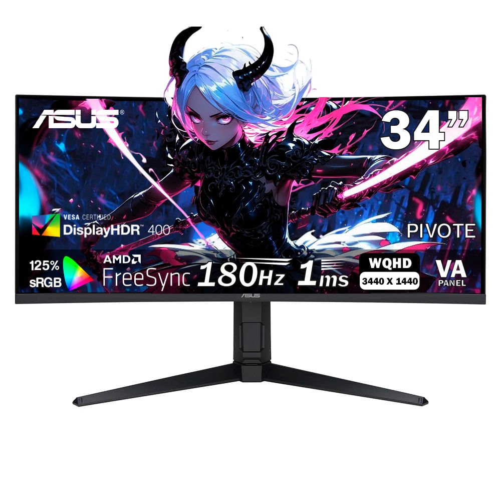 MONITOR ASUS Tuf Gaming VG34VQL3A 34 CURVO VA WQHD 180Hz 1ms FreeSync Pivote