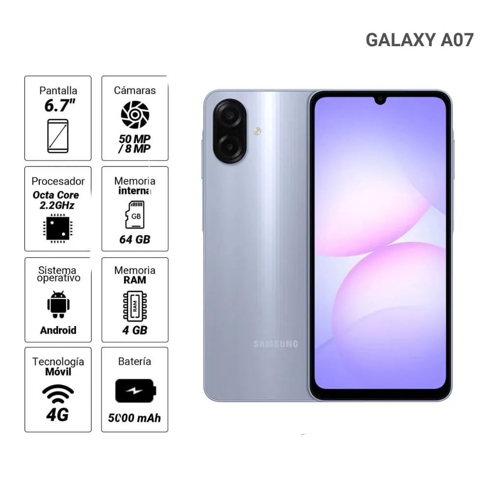 CELULAR SAMSUNG GALAXY A07 64GB VIOLET