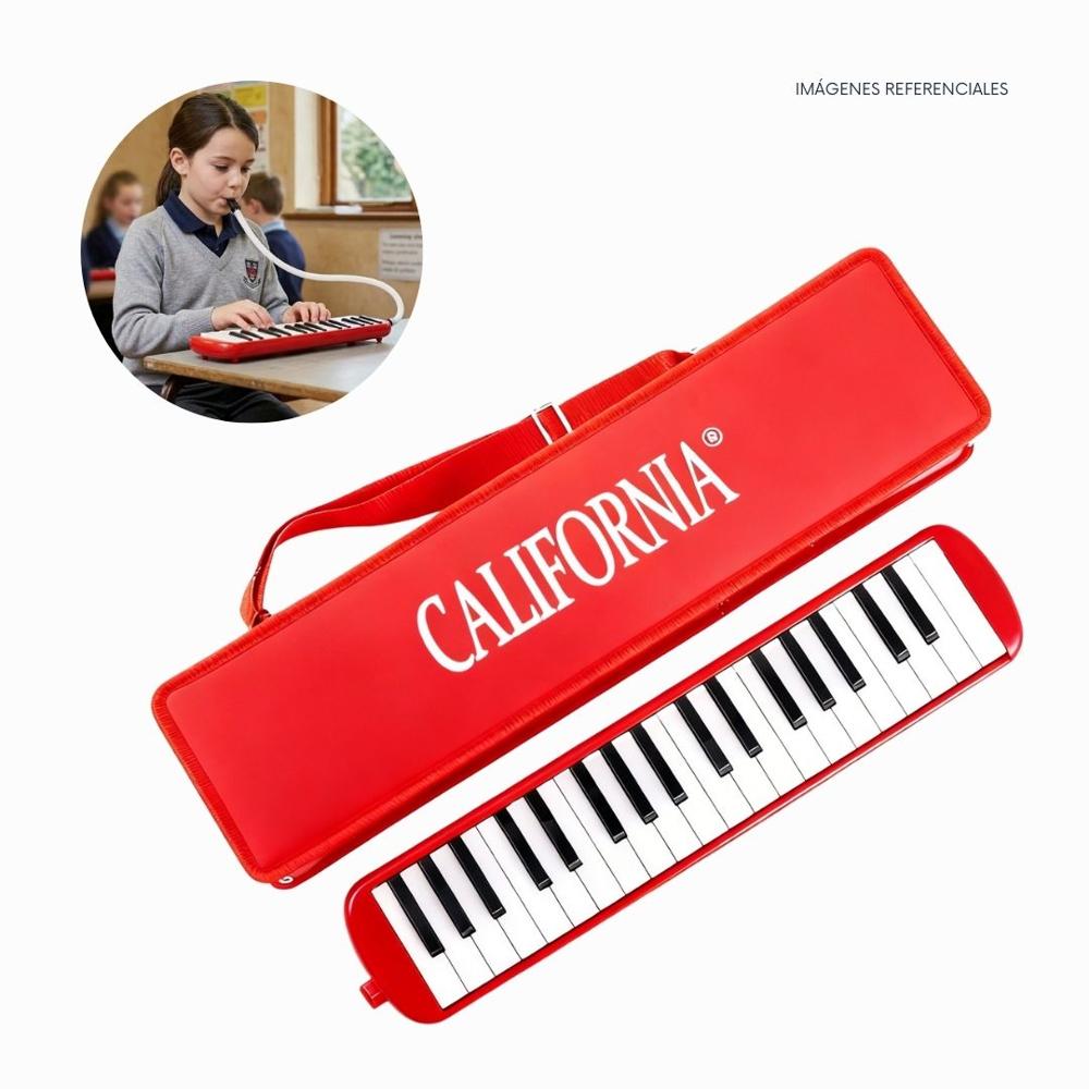 Melódica de 37 teclas California - Color Rojo con Estuche Rígido