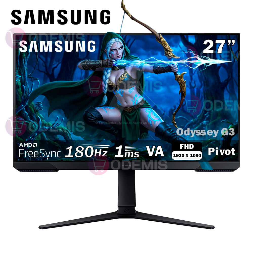 MONITOR SAMSUNG LS27DG300ELXPE Odyssey G3 27 VA 180Hz 1ms FreeSync Pivote