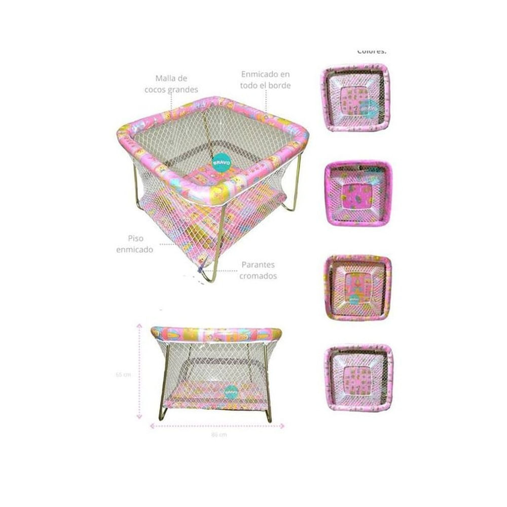Corral para Bebes Cambrel Economico Rosado.