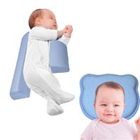 Cojín Anticaídas y Almohada Anti Cabeza Plana Bebé Celeste Teraflex