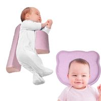 Cojín Anticaídas y Almohada Anti Cabeza Plana Bebé Rosado Teraflex