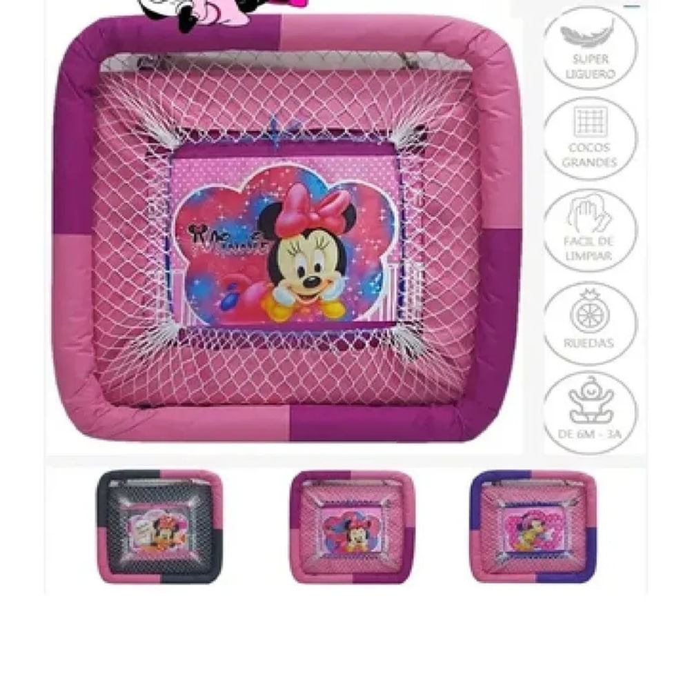 Corral Con Ruedas para Bebes Acolchado Lona - Niña