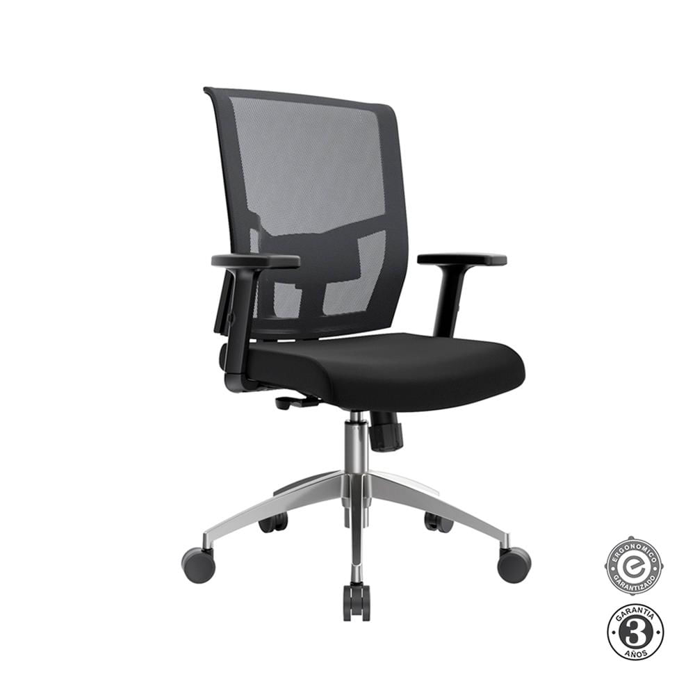 Silla Ergonómica Delphi I Gerente Aluminio Negro Althea Confort