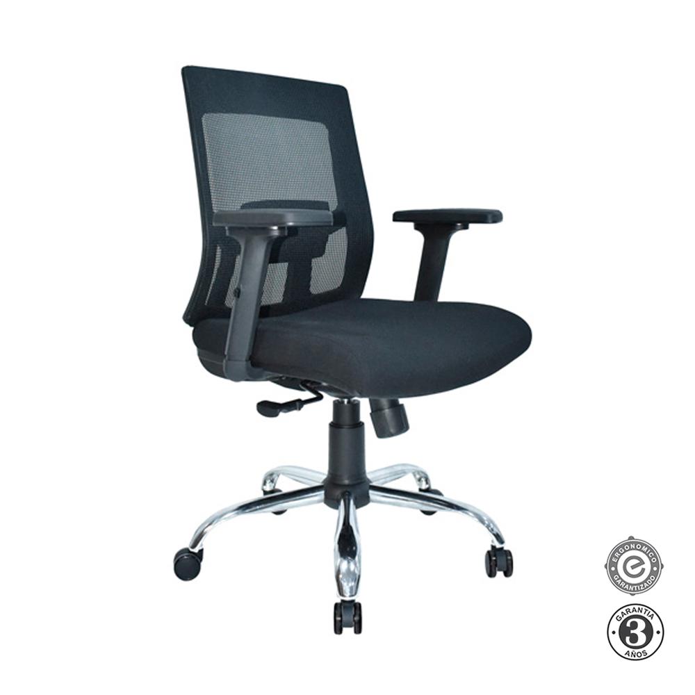 Silla Ergonómica Radius Syncro Brazos 3D Cromado Negro Althea Confort