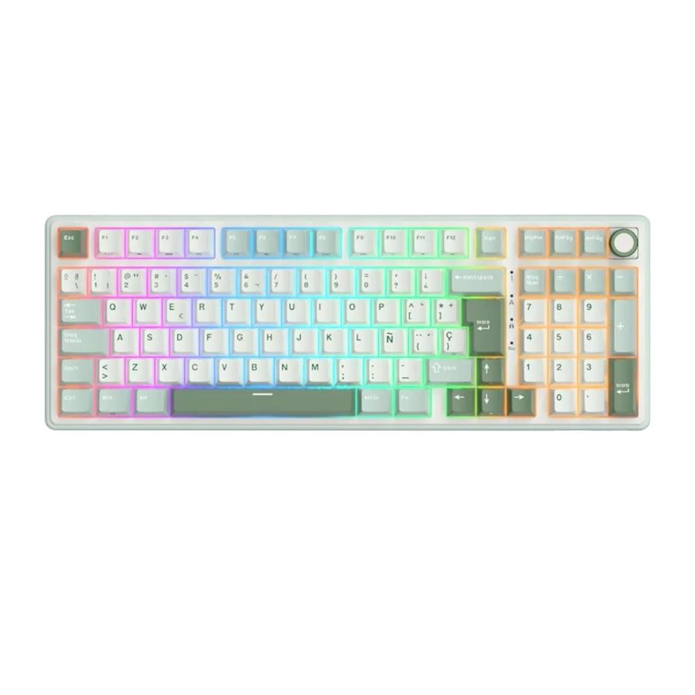 Teclado Royal Kludge R98Pro Wired 98 SkyCyan Switch Creamy