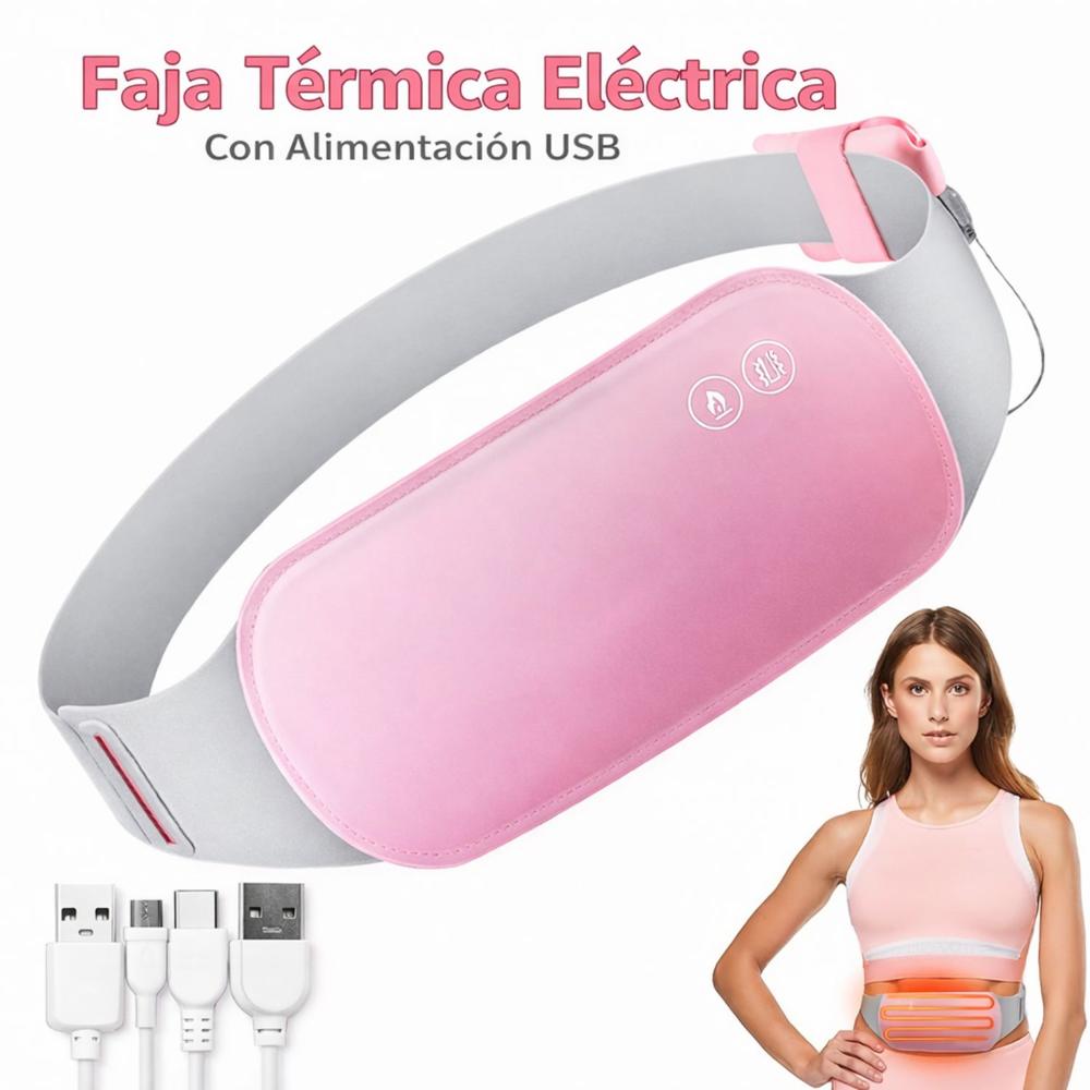 Almohadilla Térmica Menstrual Portátil con Calor Ajustable y Batería Recargable