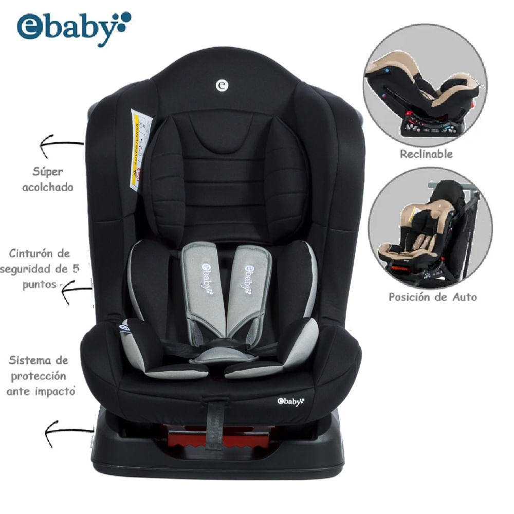 Silla de Auto Reclinable MASI Negro