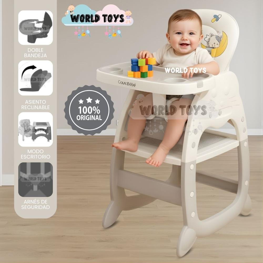 Silla de Comer Escritorio 2 en 1 MOUX Colección Exclusiva Beige