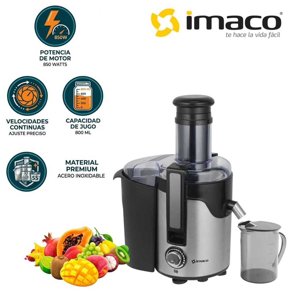 Extractor de Jugos Imaco JE850FC 850w Acero Jarra 800 ml