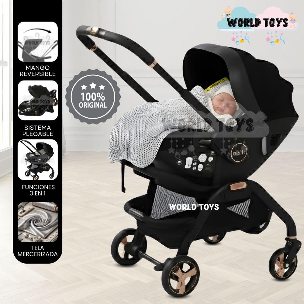 Coche Carriola de Paseo 3 en 1 DONUX Edición Exclusiva Black