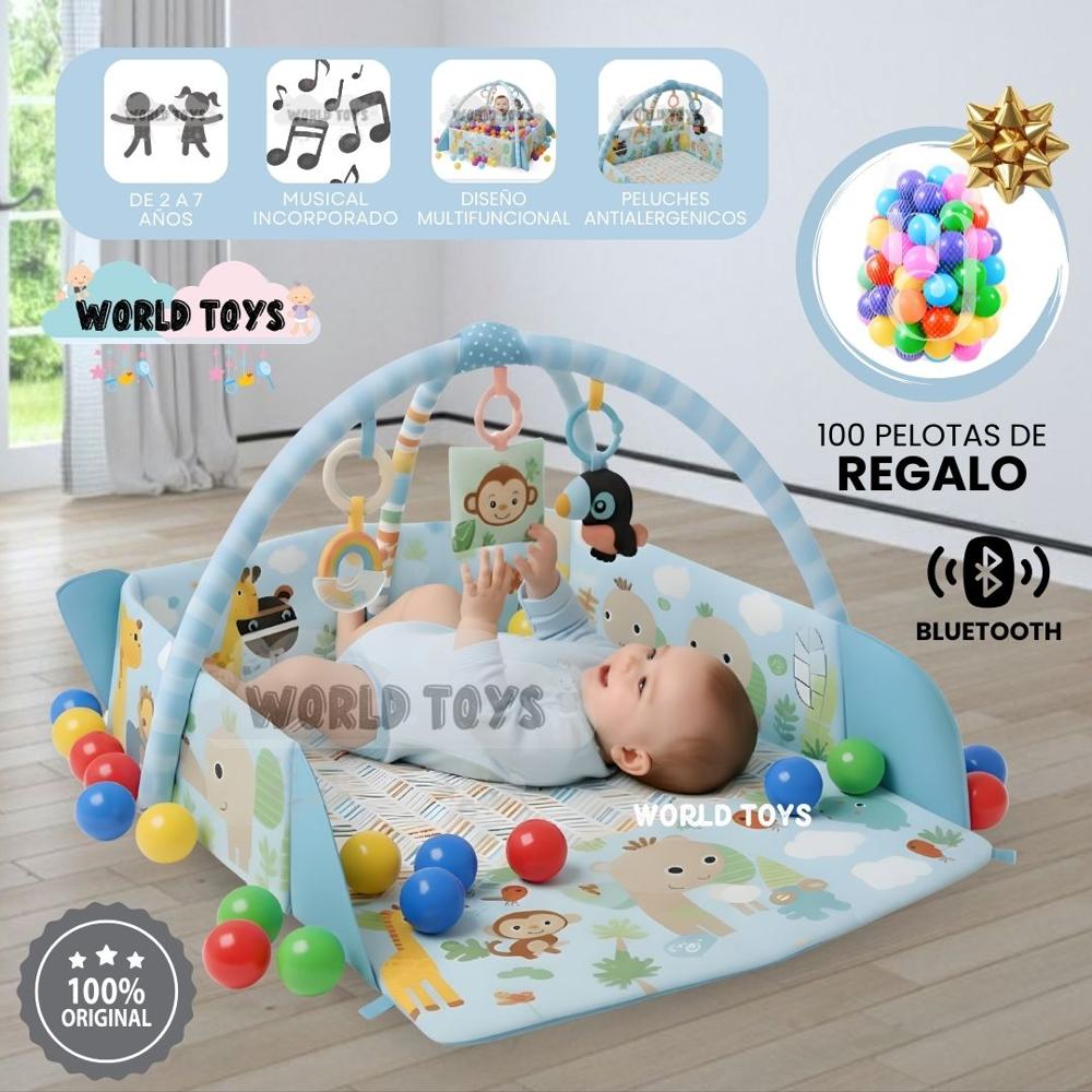 Gimnasio Interactivo y Alfombra BABY JUNGLE con Pelotas Blue