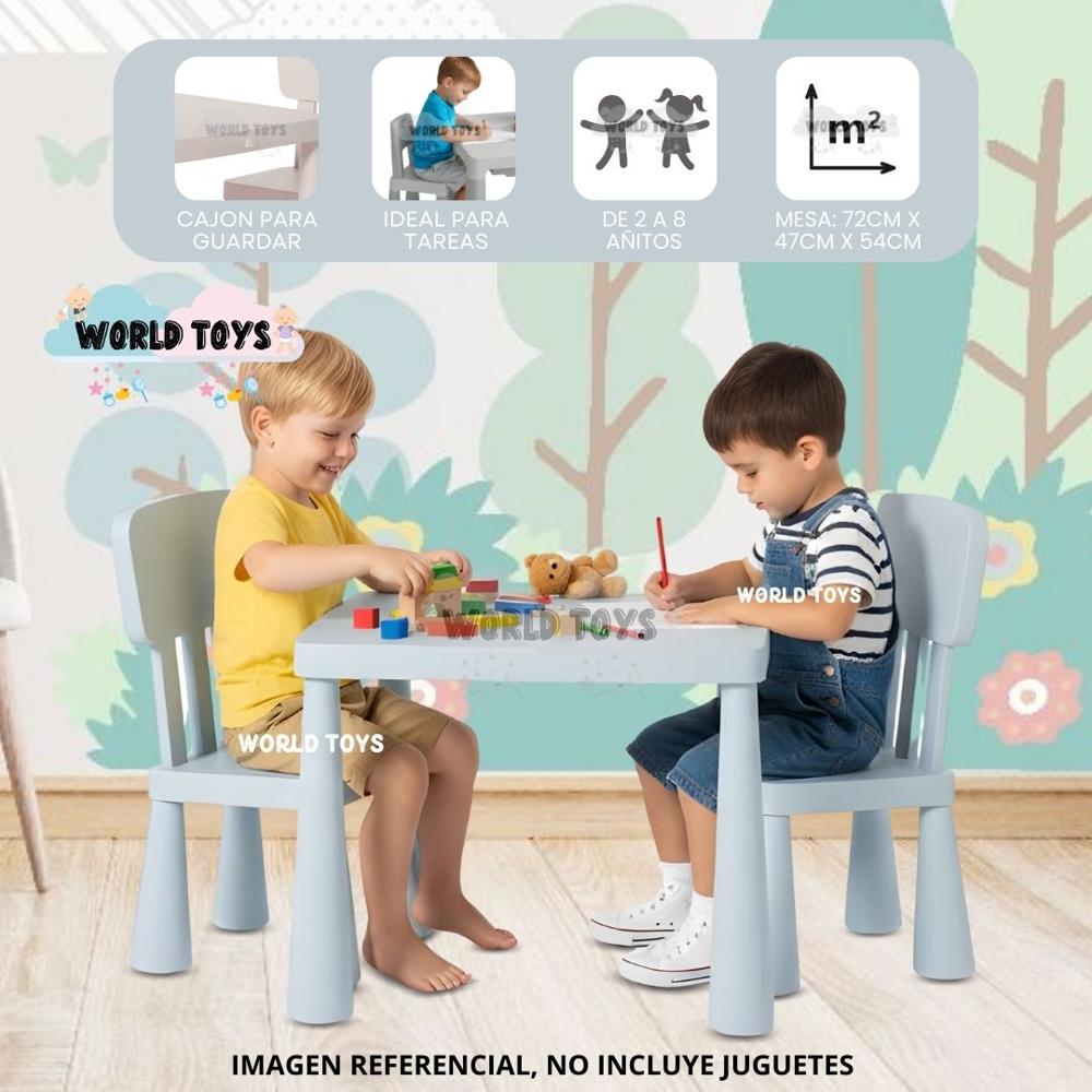 Mesa De Estudio Para Niños PLAY WORK Edición Limitada Light Blue