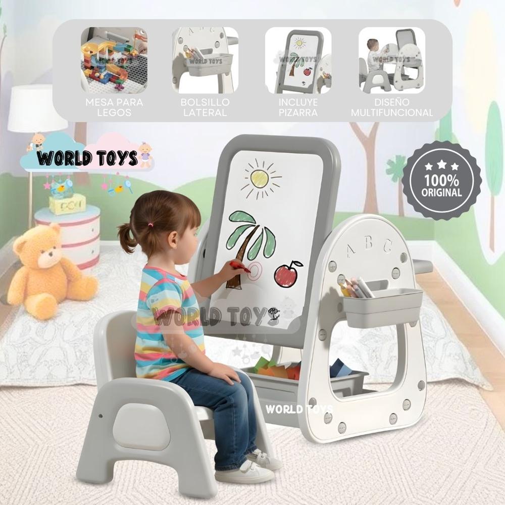 Mesa De Dibujo y Actividades Para Niños CREATIKID Edición Exclusiva Gray