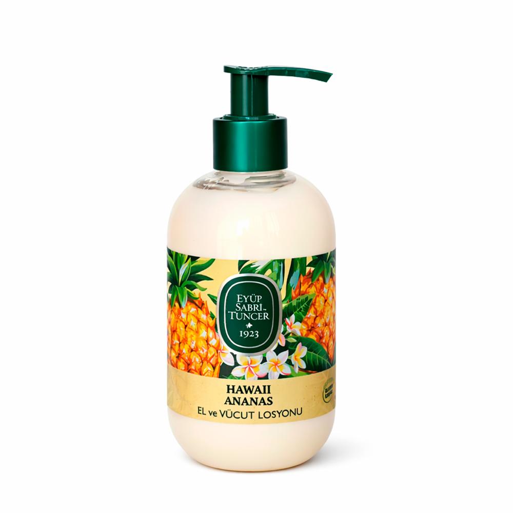 Loción para manos y cuerpo con aceite de oliva natural y piña hawaiana 280 ml