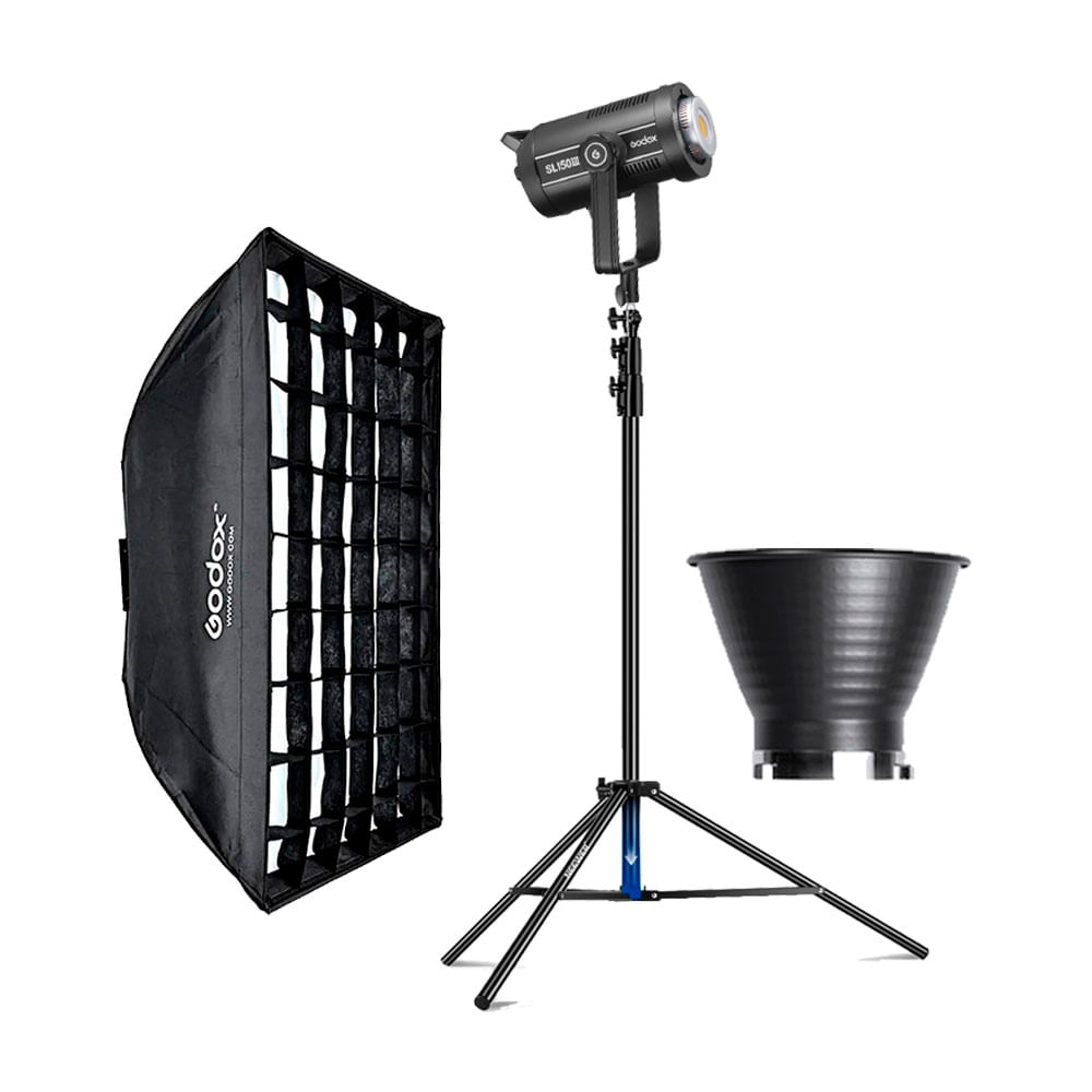 Luz Continua Godox SL150III - Parante - Softbox FW6090