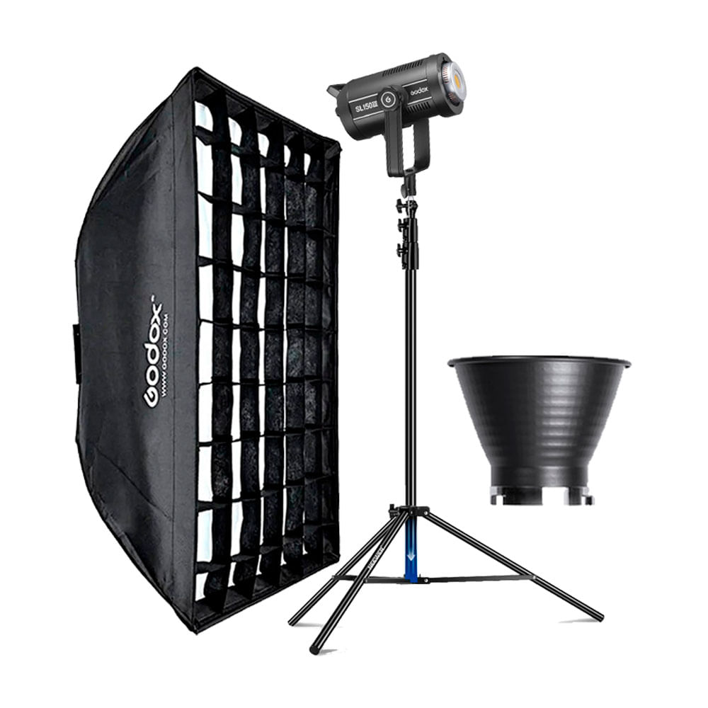 Luz Continua Godox SL150III - Parante - Softbox FW80120