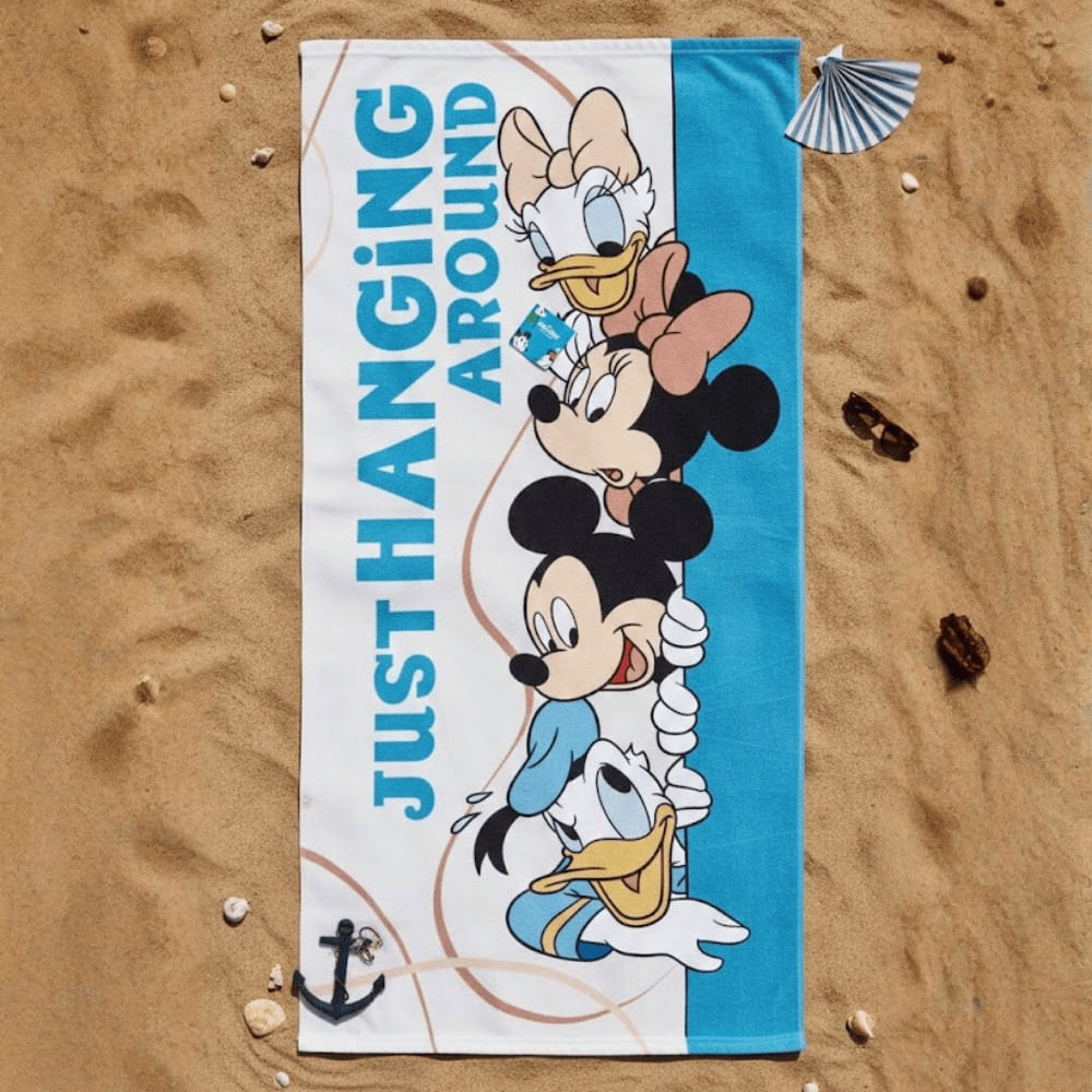Toalla para Playa Ratón y Amigos Azul140x70cm
