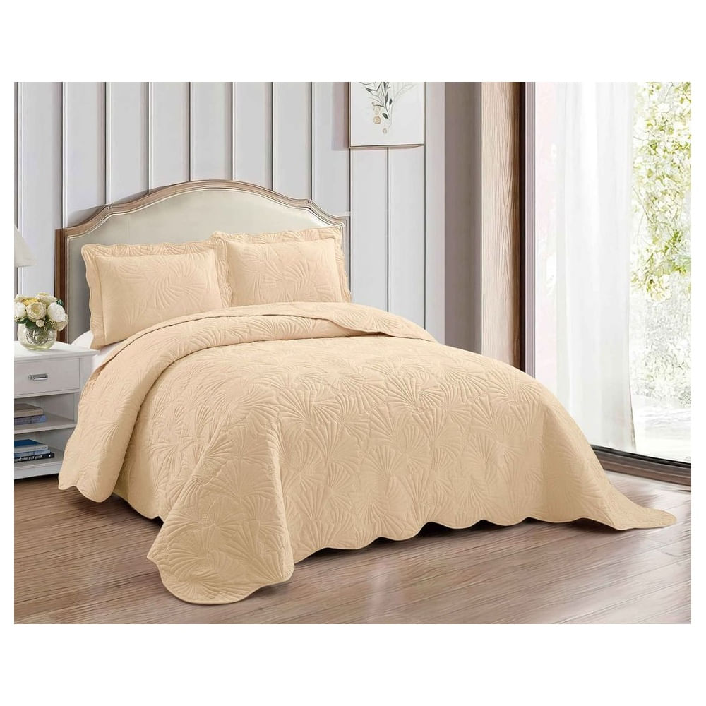 JUEGO DE EDREDON LUJO 3 PIEZAS TELA CON TELA DE VERANO 2 PLAZAS