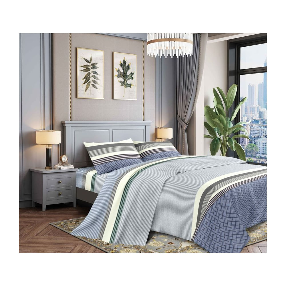 JUEGO DE SÁBANAS 4 PIEZAS 4800 HILOS 3 PLAZAS KING