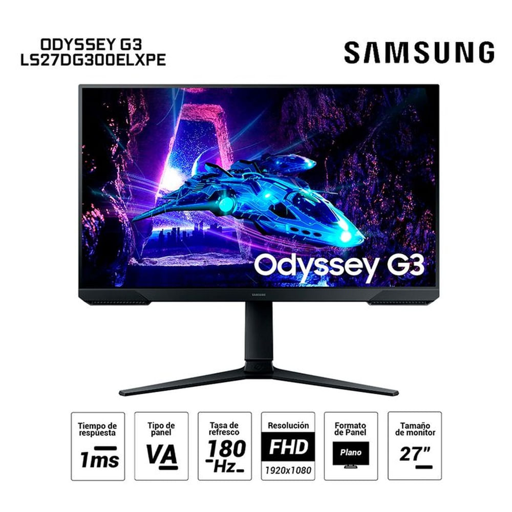 Monitor Gaming SAMSUNG Odyssey G3 27 FHD VA HDMI Display Port HAS