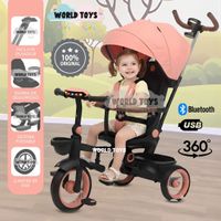 Triciclo Guiador Plegable FOLDING con Bluetooth Pink