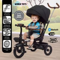 Triciclo Guiador Plegable FOLDING con Bluetooth Black