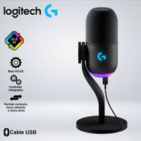 MICROFONO DINAMICO LOGITECH YETI GX RGB LIGHTSYNC STREAMIMG BLUE VOICE