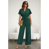 Enterizo Seda Francesa Verde Botella