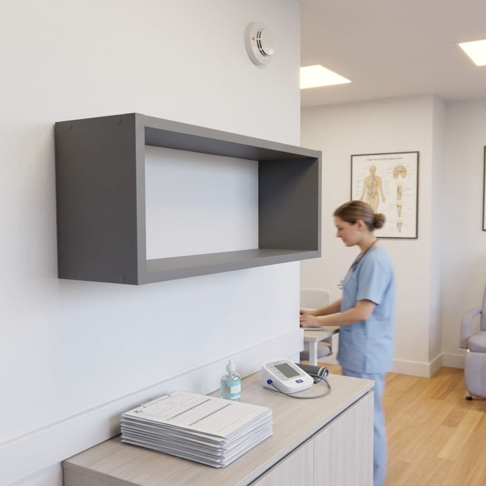 Repisa Estante Flotante Rectangular  Melamina Plomo