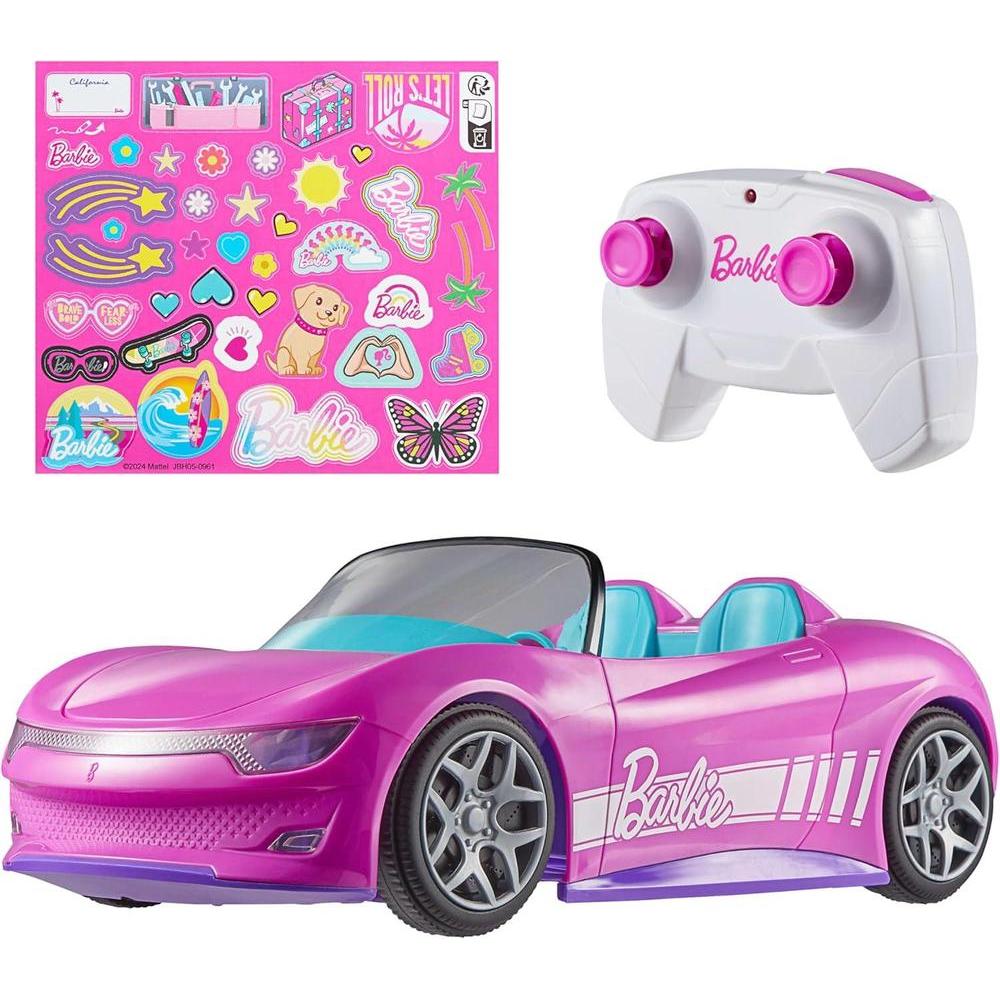 Juguete Hot Wheels Barbie Convertible RC Rosa Almacenaje
