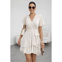 VESTIDO GASA CON LAZO PERLA