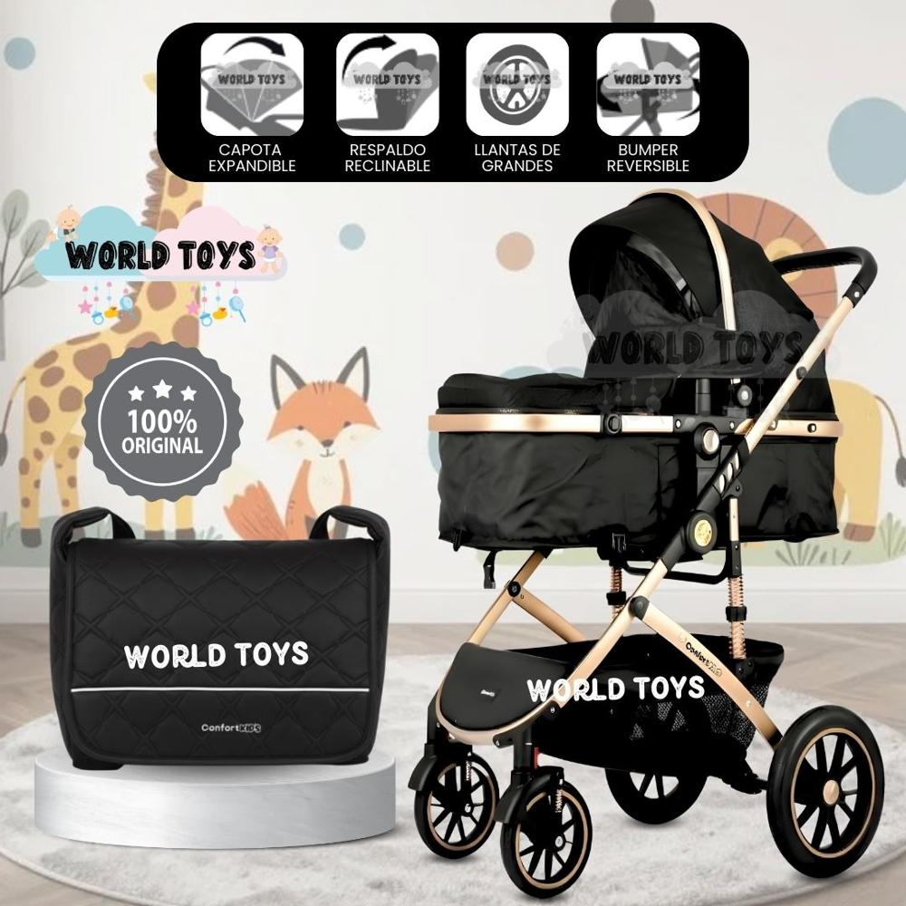 Coche Moisés Travel System de Lujo NEW ORLEANS con Bolso Pañalero Black