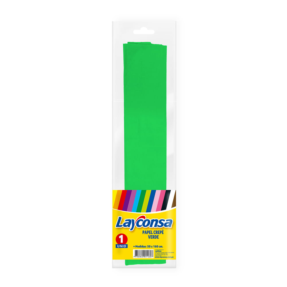 Papel Crepé LAYCONSA Verde Bolsa 1un