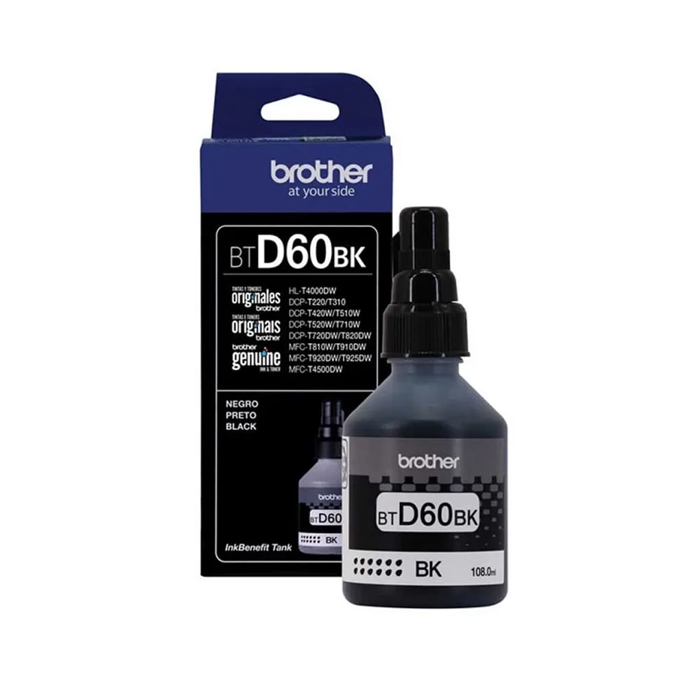 Relleno de Tinta Brother BTD60BK - Negro - Ultra alto rendimiento para impresoras de inyección