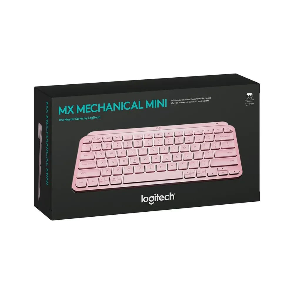 Teclado Logitech MX Keys Mini Bluetooth Iluminado Rosa para Múltiples Dispositivos