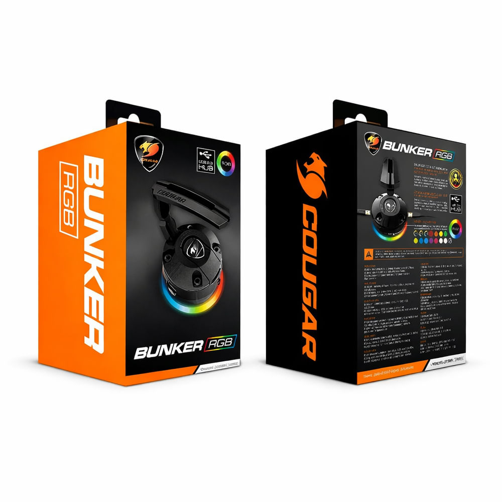 Tensor de cable de mouse Cougar Bunker RGB - Soporte ajustable y gestión de cables iluminado