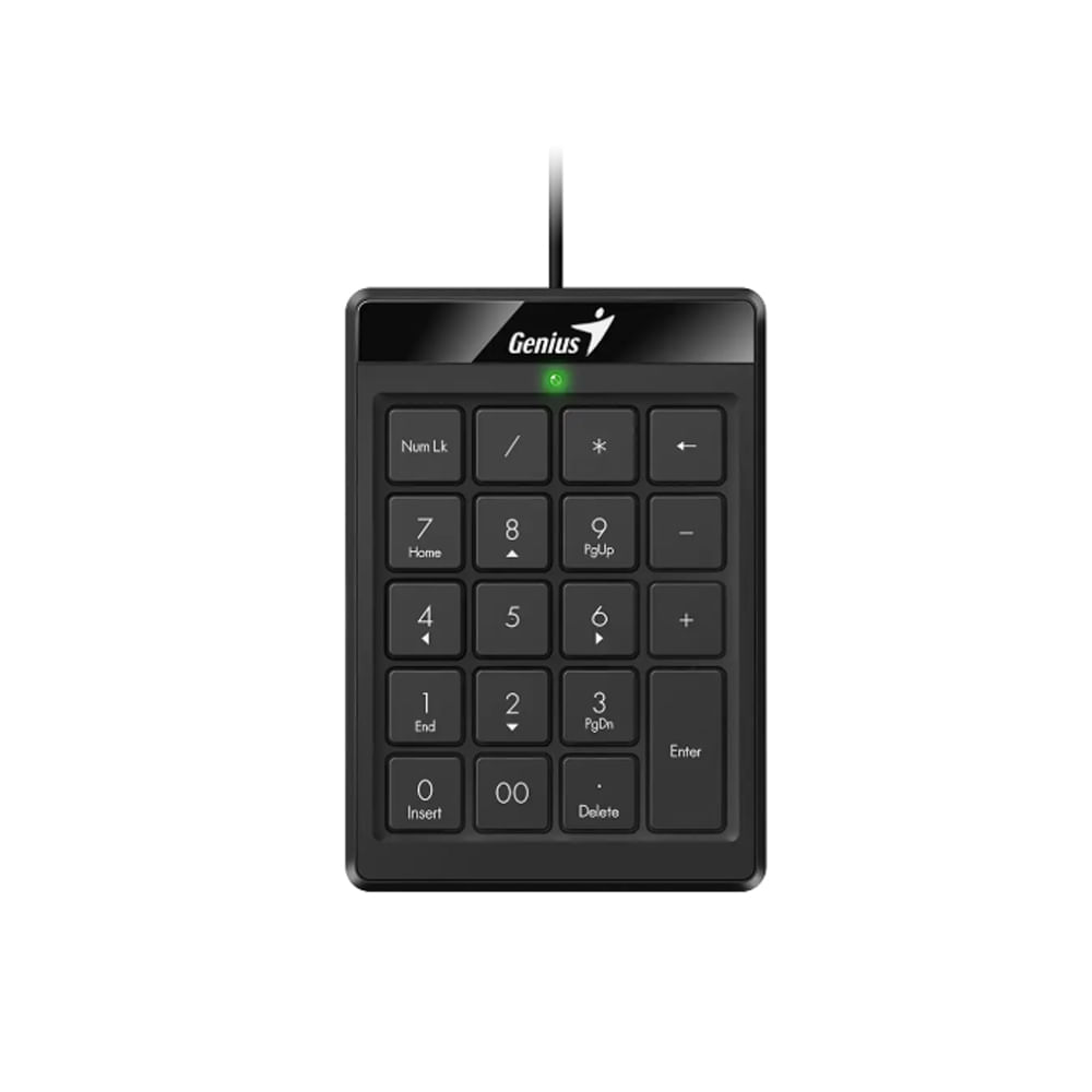 Teclado numérico Genius Numpad 110 USB, teclas en chocolate, diseño compacto y elegante en negro