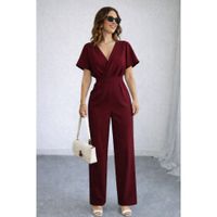 Enterizo para Dama con Lazo Rojo Vino