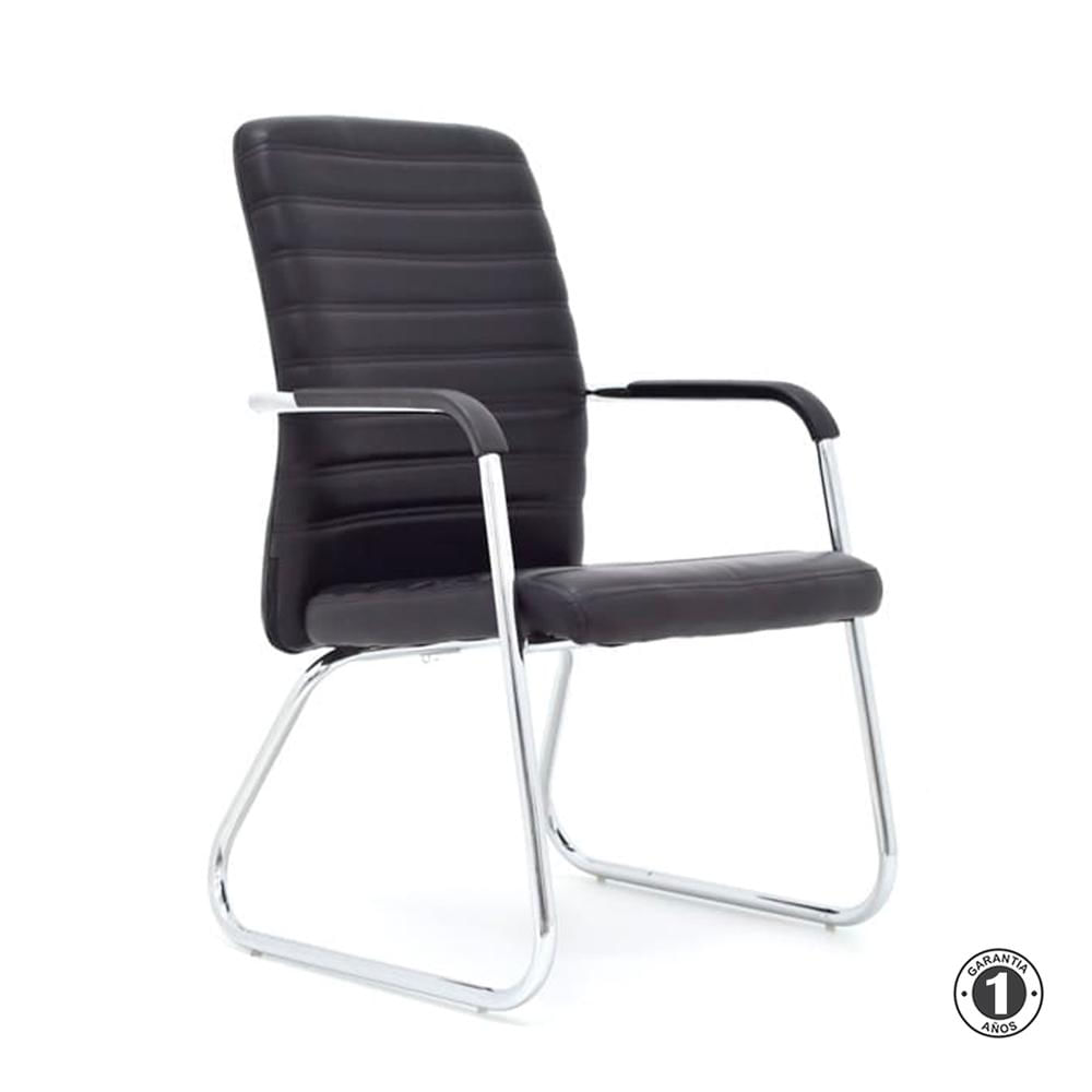 Silla Fija Isis Trineo Cuerina Negro Althea Confort