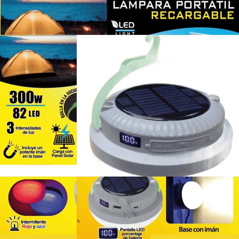LAMPARA PORTATIL SOLAR RECARGABLE 300w