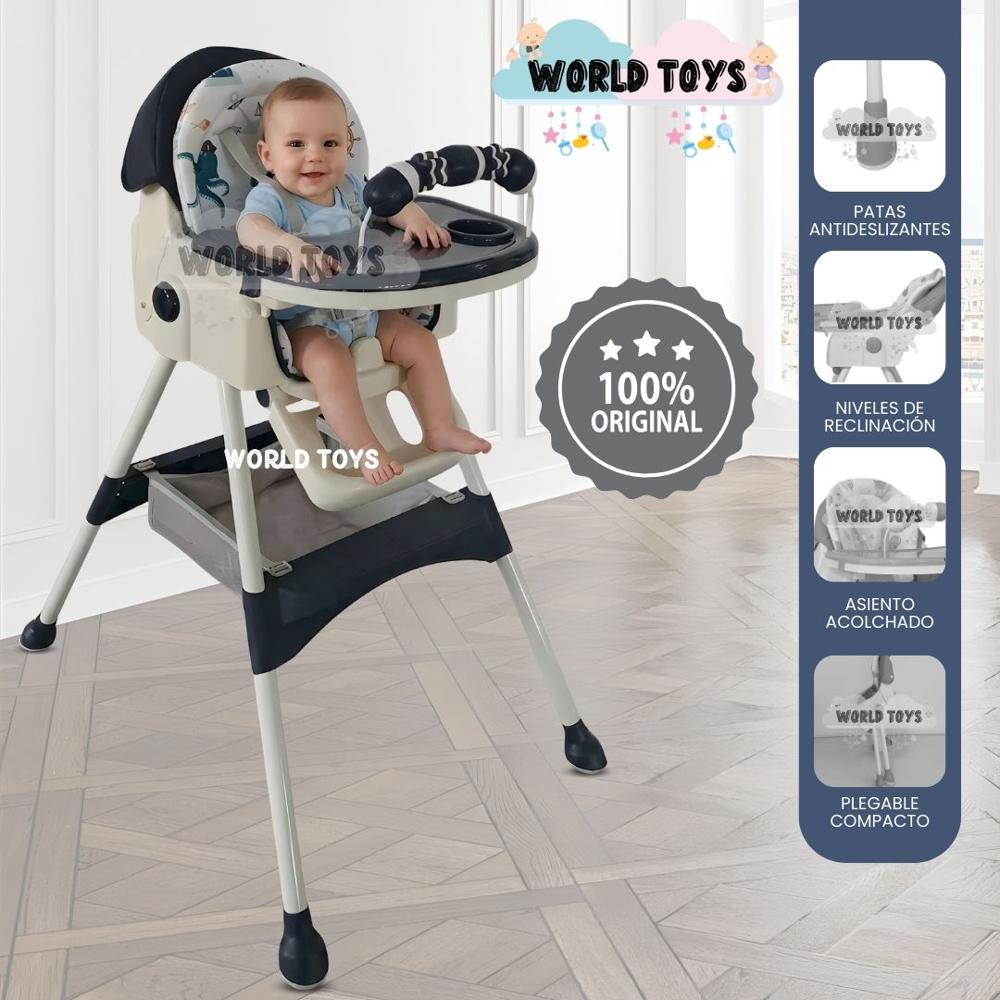Silla de Comer Didactico ARIS con juguete Dark Blue