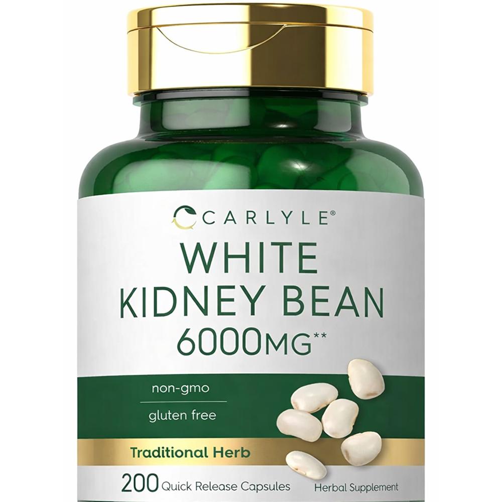 White Kidney Bean 6000mg Carlyle 200 Cápsulas Extracto Frijol Blanco Alta Concentración