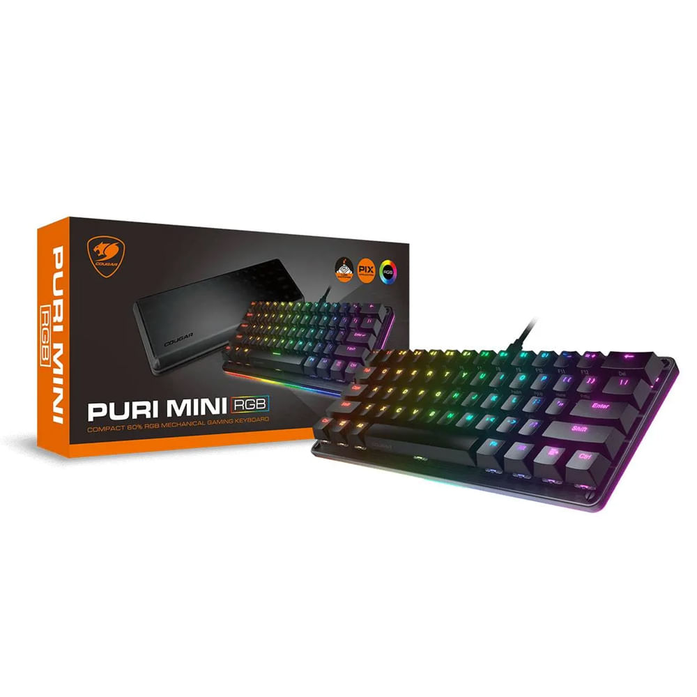 Teclado gaming mecánico Cougar Puri Mini RGB, compacto y retroiluminado para gamers